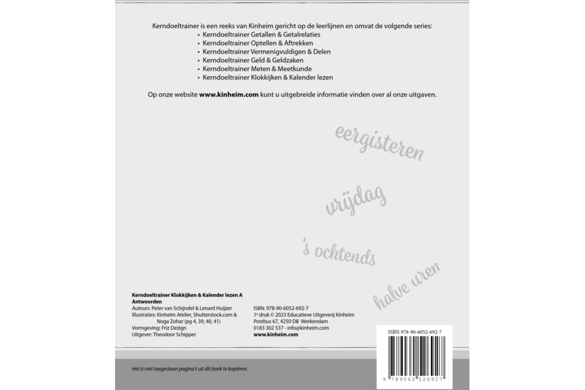 Kerndoeltrainer Klokkijken & Kalender lezen A Antwoorden