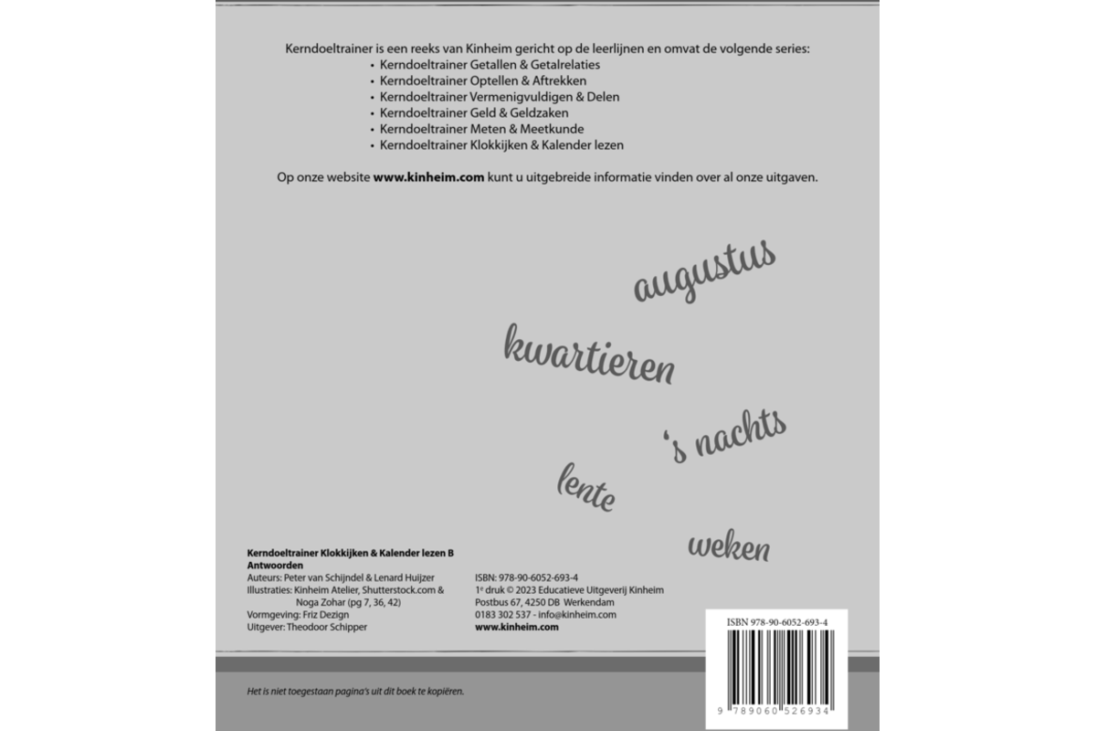Kerndoeltrainer Klokkijken & Kalender lezen B Antwoorden