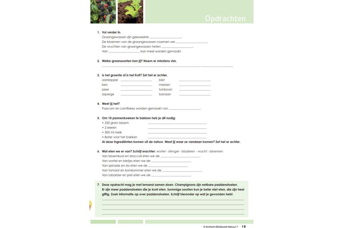 Blokboek natuur groep 7 (5 stuks)