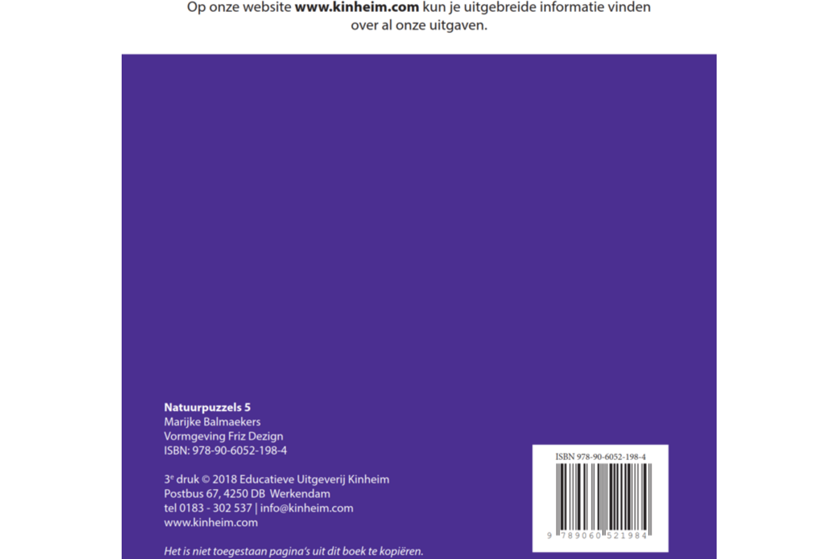 Natuurpuzzels groep 5 (5 stuks)