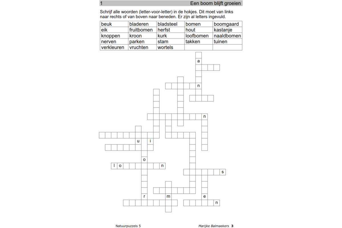Natuurpuzzels groep 5 (5 stuks)