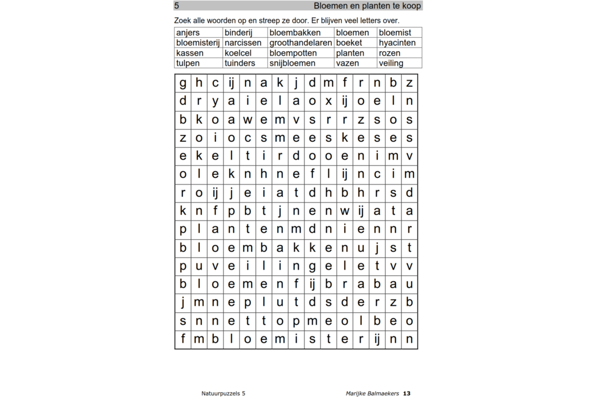 Natuurpuzzels groep 5 (5 stuks)