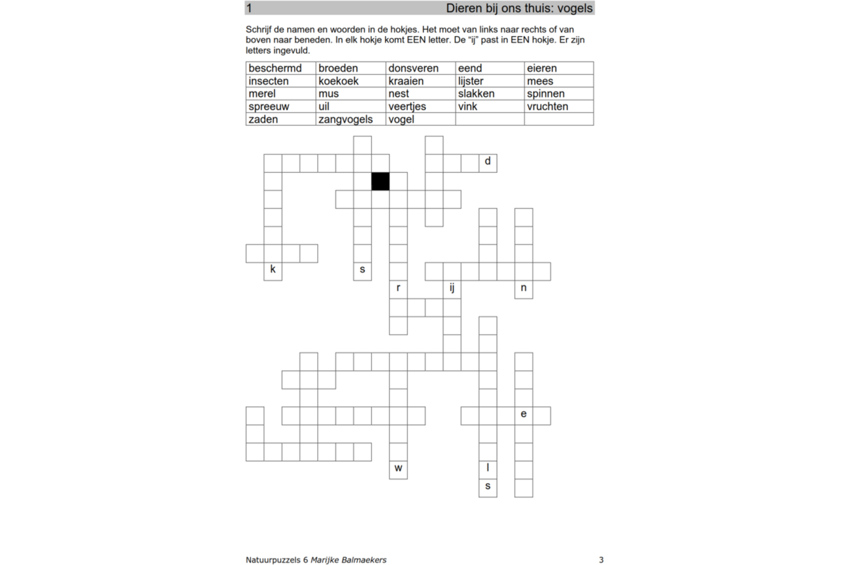 Natuurpuzzels groep 6
