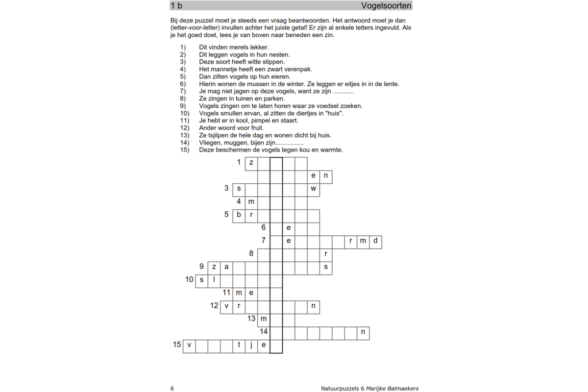 Natuurpuzzels groep 6