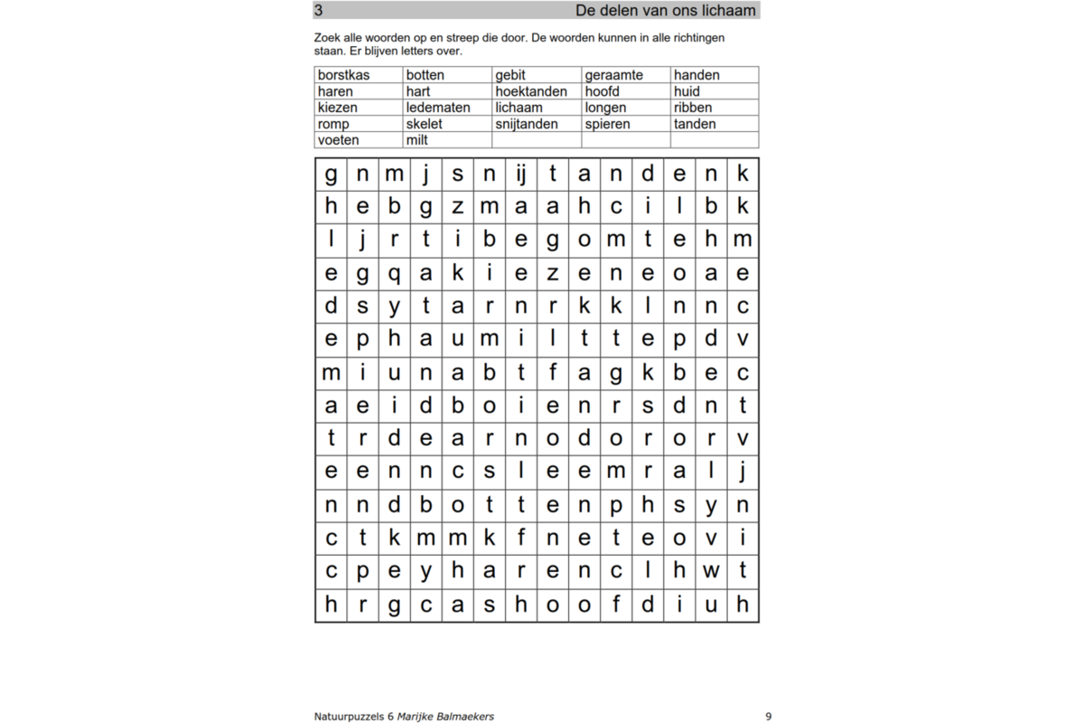Natuurpuzzels groep 6