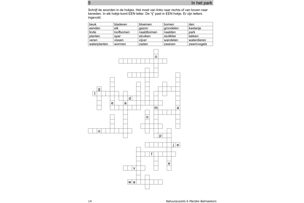 Natuurpuzzels groep 6