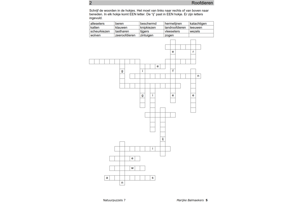 Natuurpuzzels groep 7 (5 stuks)