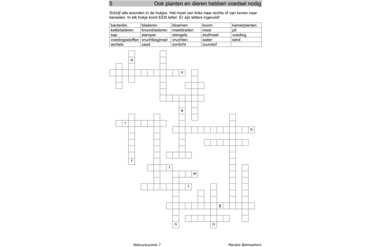 Natuurpuzzels groep 7 (5 stuks)