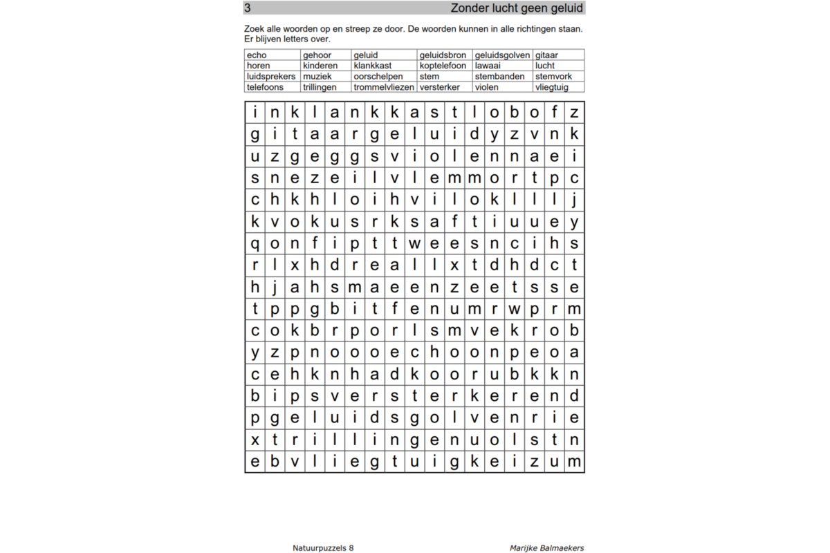 Natuurpuzzels groep 8