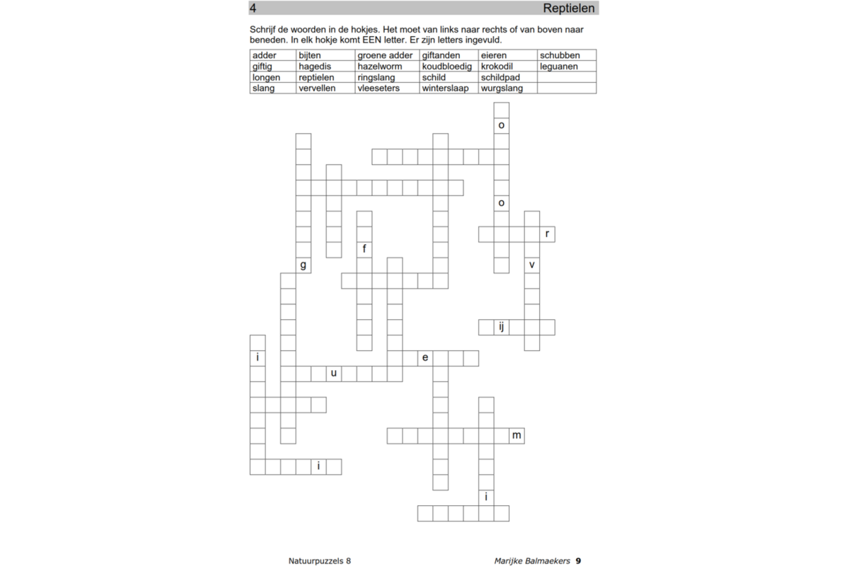 Natuurpuzzels groep 8