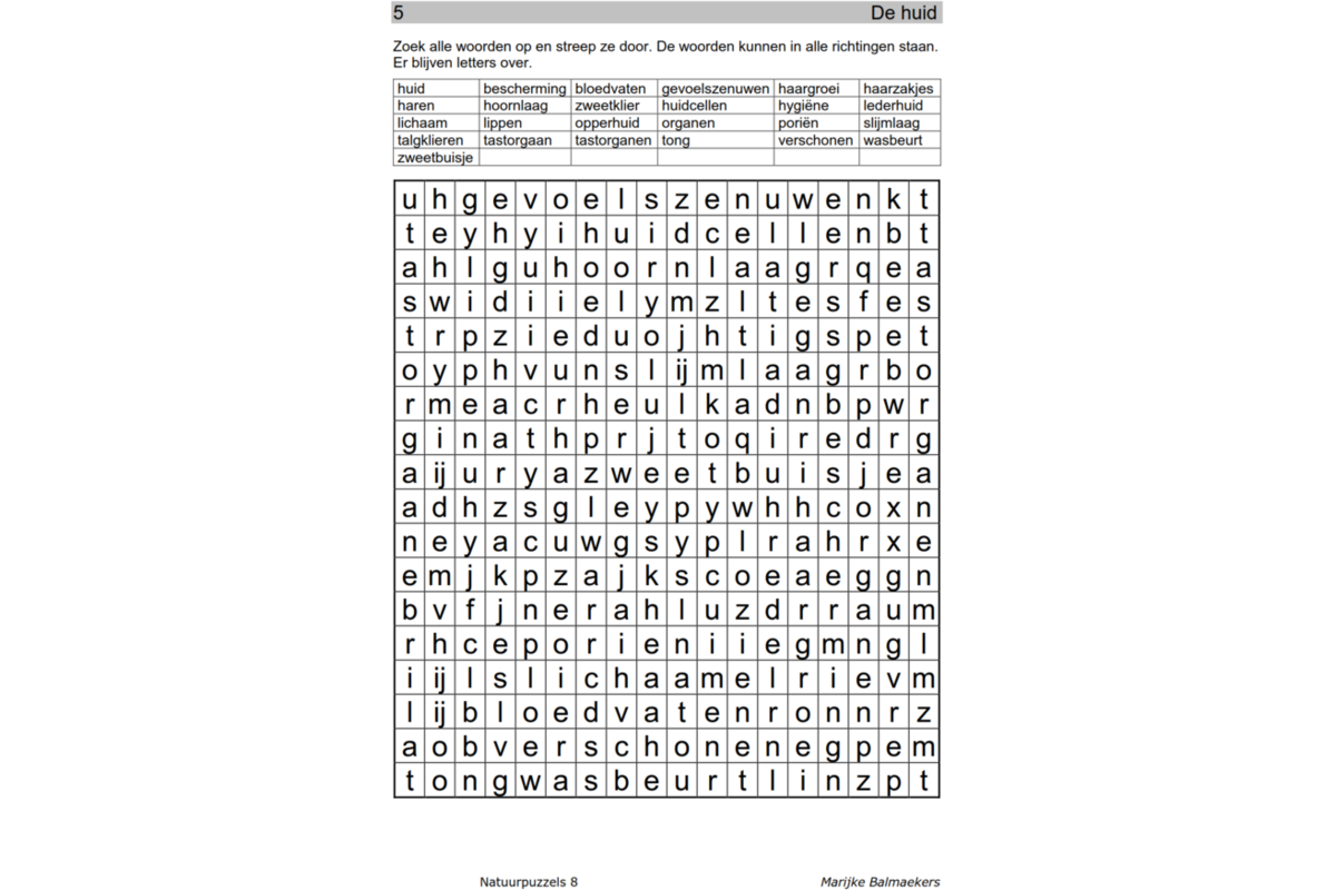 Natuurpuzzels groep 8