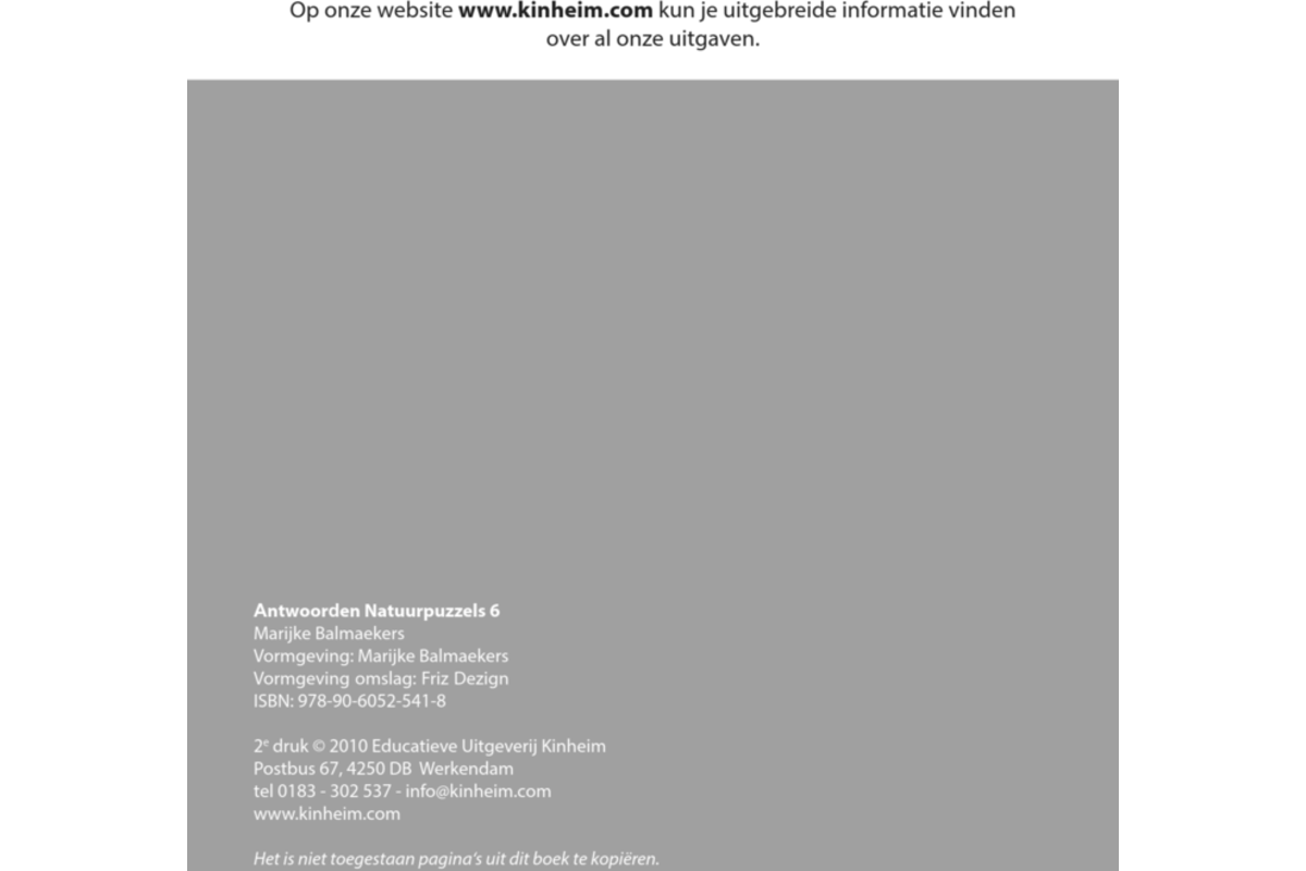 Natuurpuzzels groep 6 antwoorden