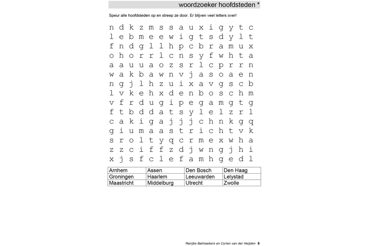 Aardrijkskundepuzzels groep 5 Nederland (5 stuks)