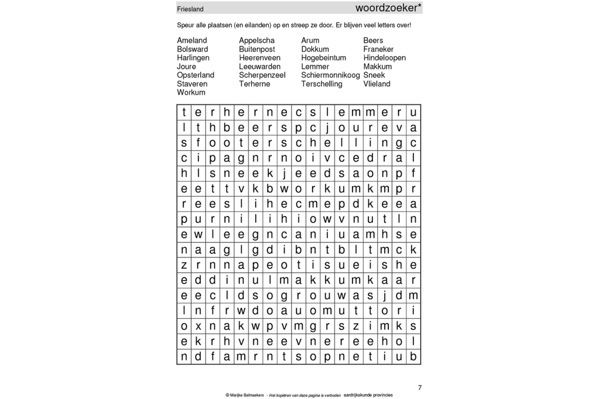 Aardrijkskundepuzzels groep 6 Nederland provincies (5 stuks)