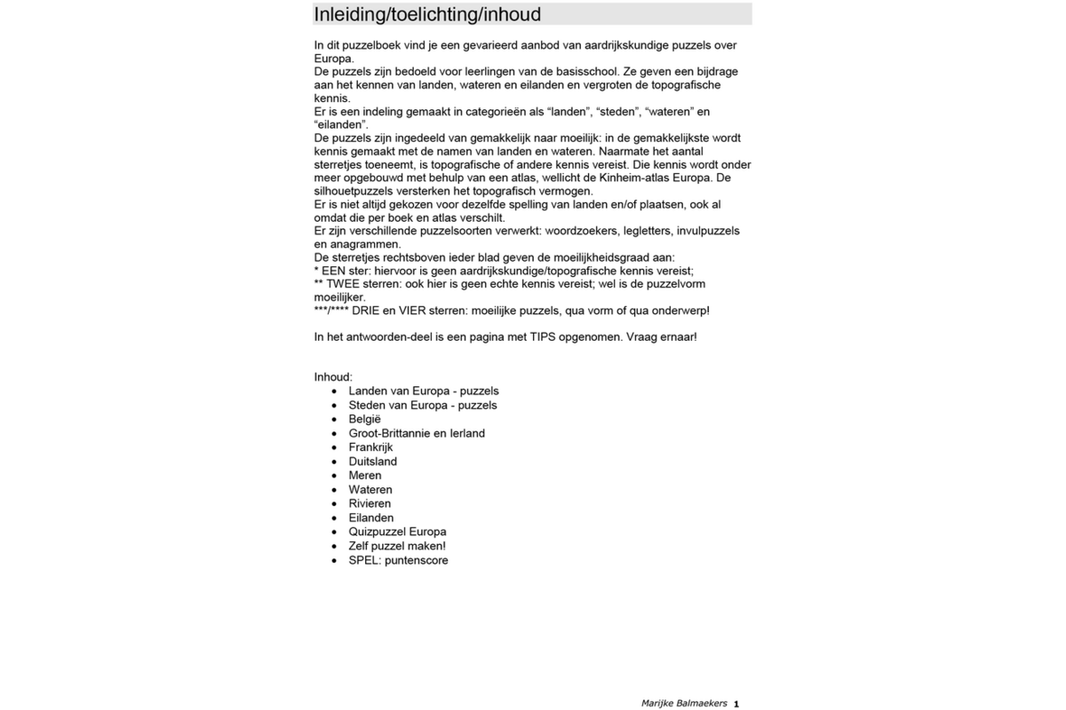 Aardrijkskundepuzzels groep 7 Europa (5 stuks)