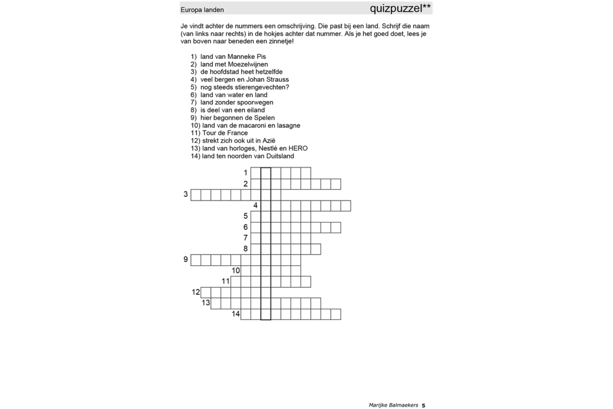 Aardrijkskundepuzzels groep 7 Europa (5 stuks)