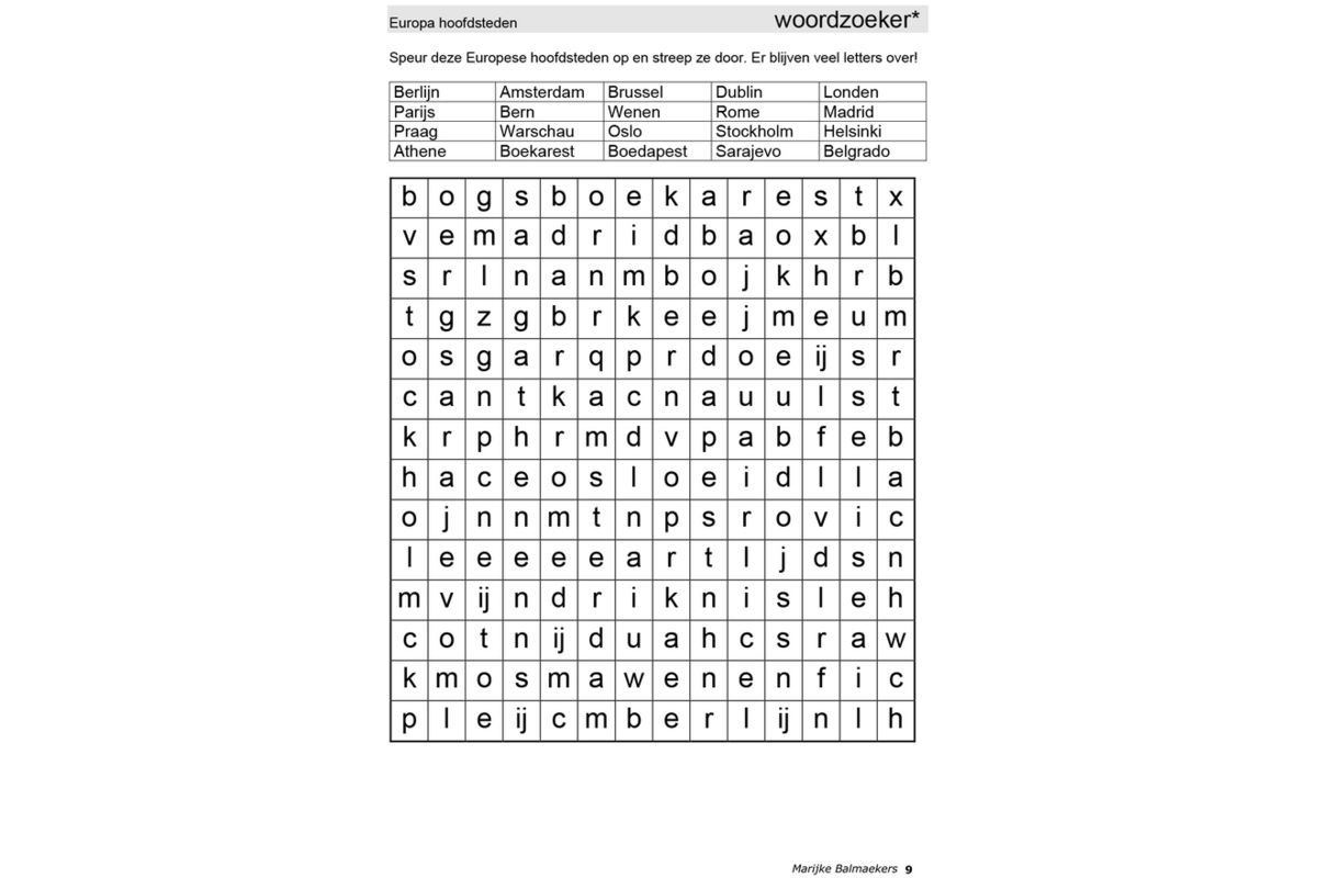 Aardrijkskundepuzzels groep 7 Europa (5 stuks)