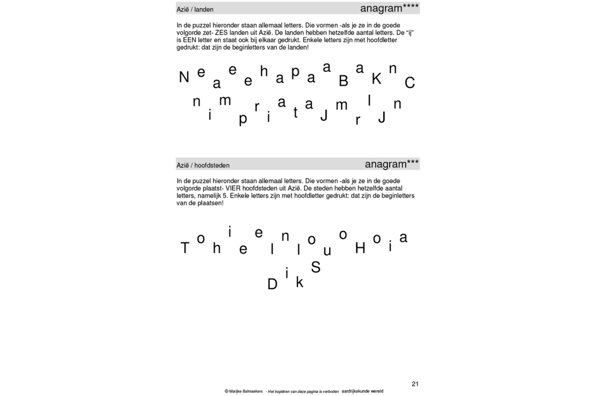 Aardrijkskundepuzzels groep 8 Wereld (5 stuks)