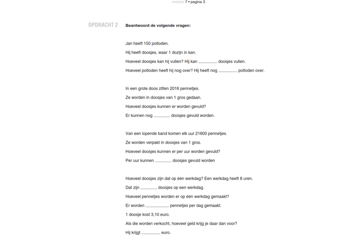 Blokboek Metriek groep 7