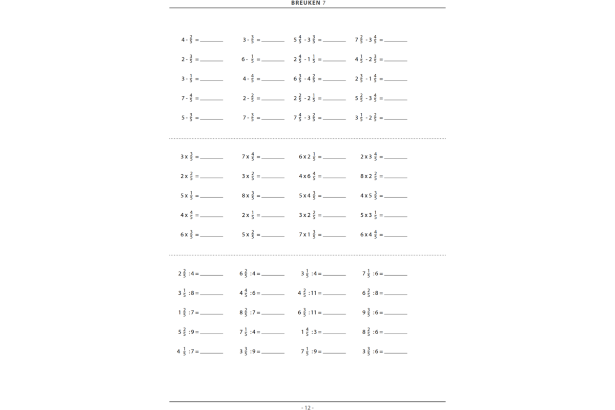 Breuken groep 7 (5 stuks)