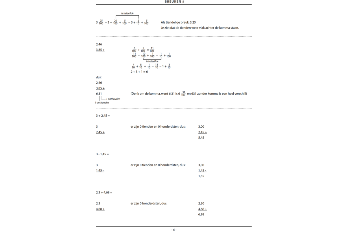 Breuken groep 8 (5 stuks)
