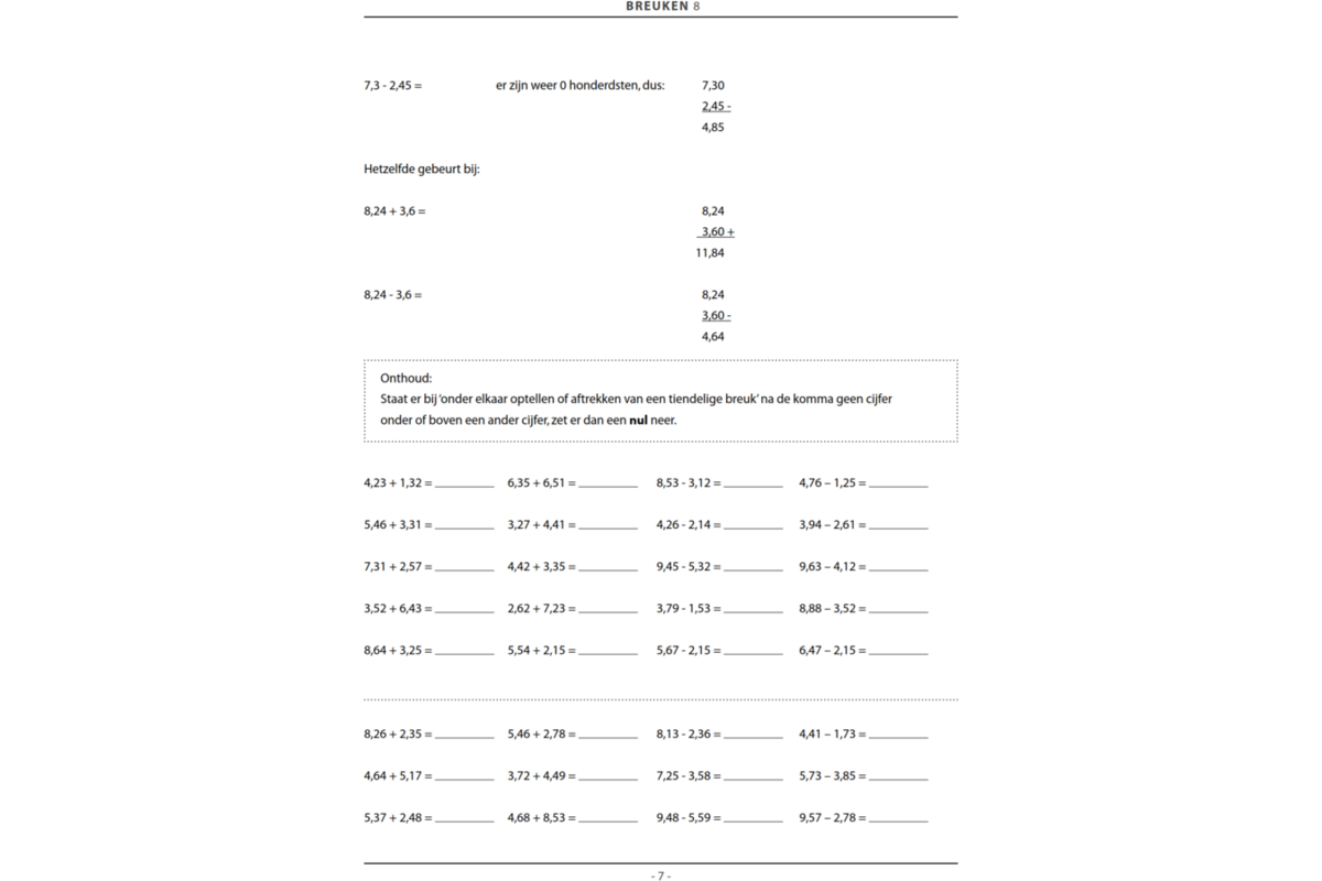 Breuken groep 8 (5 stuks)