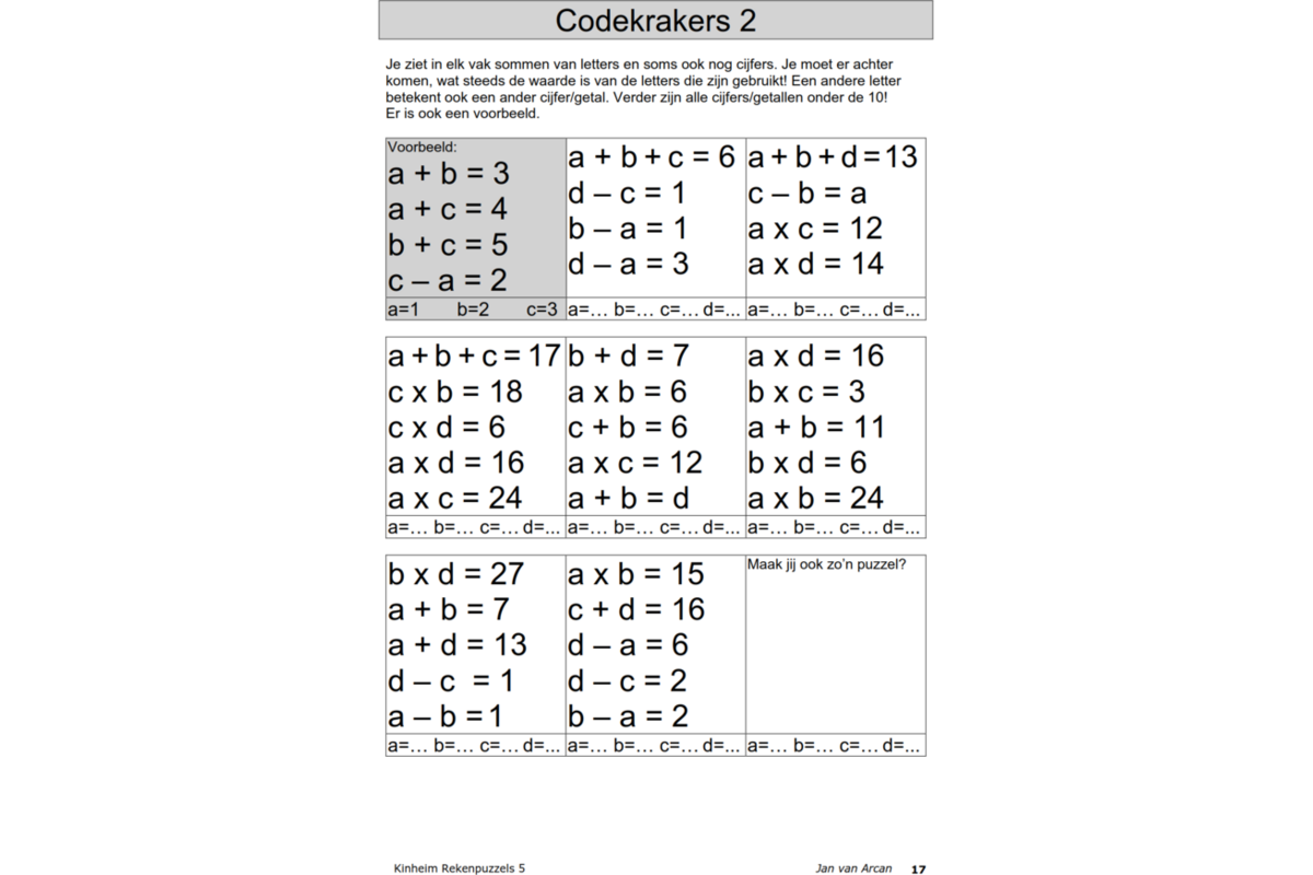 Rekenpuzzels 5 (5 stuks)