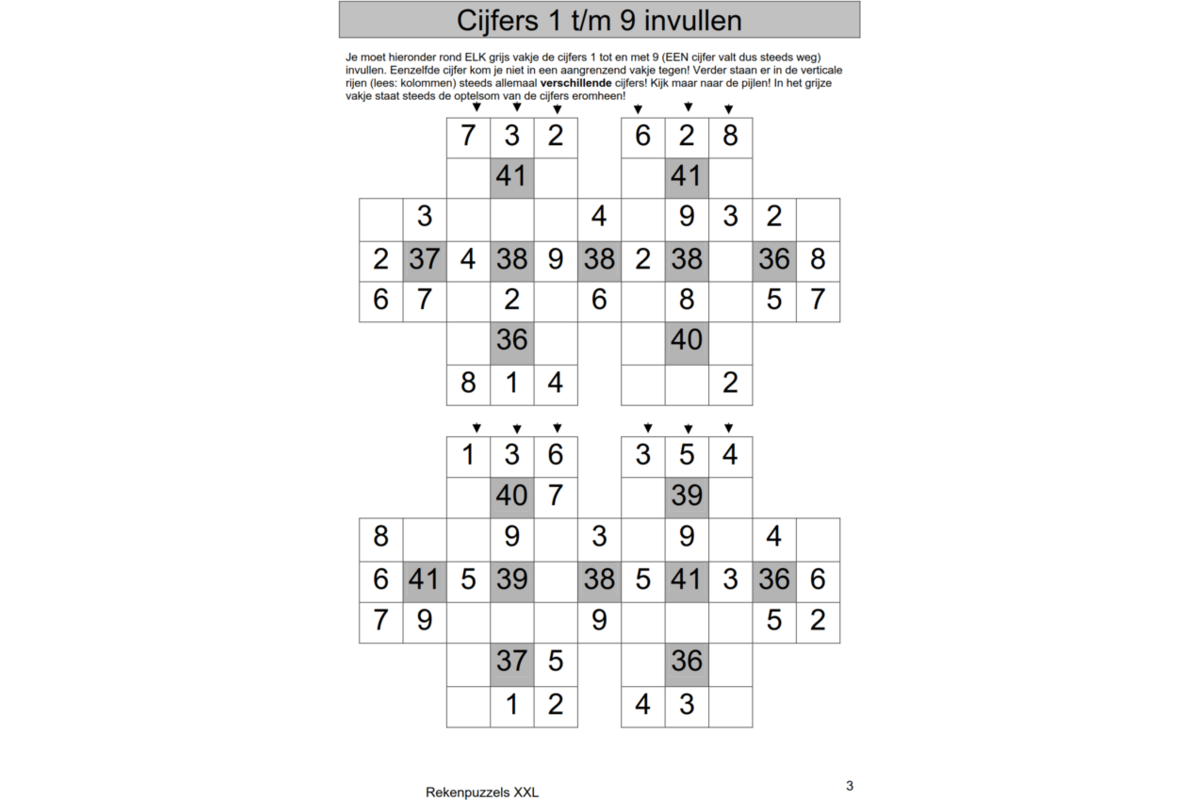 Rekenpuzzels XXL (5 stuks)