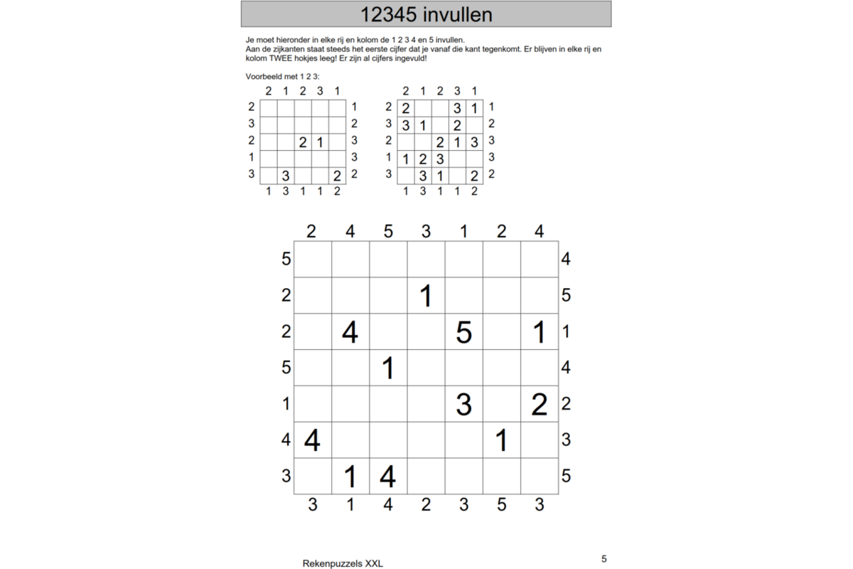 Rekenpuzzels XXL (5 stuks)