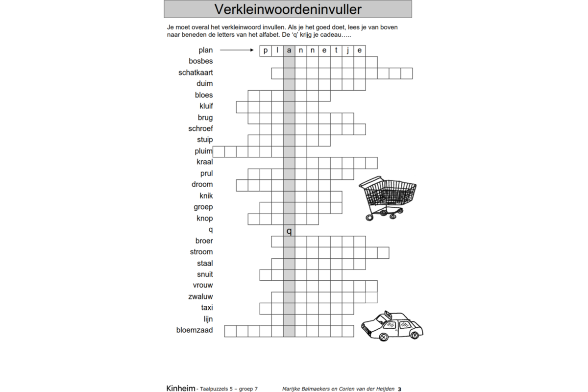 Taalpuzzels 5 groep 7