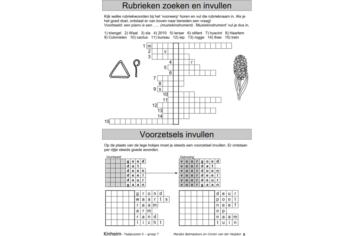 Taalpuzzels 5 groep 7
