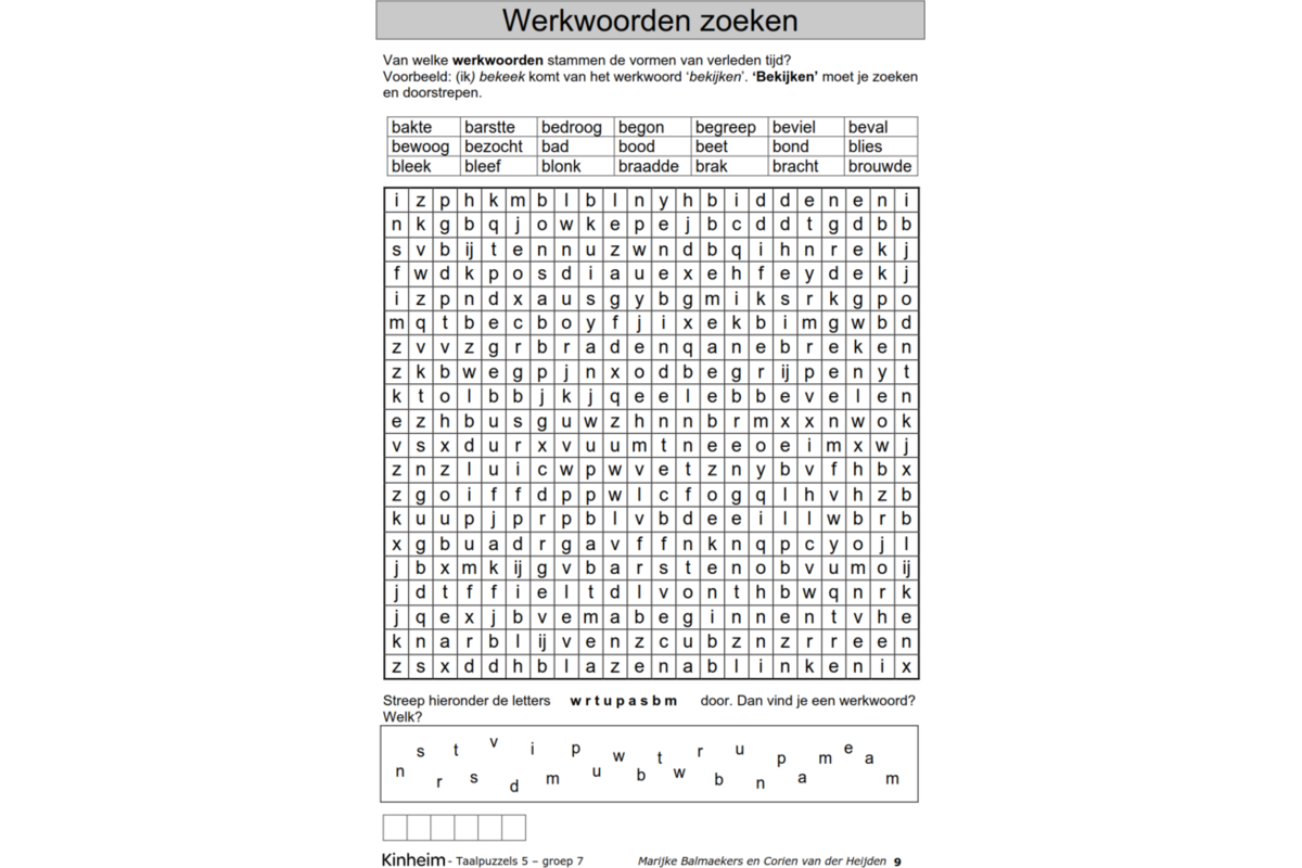 Taalpuzzels 5 groep 7