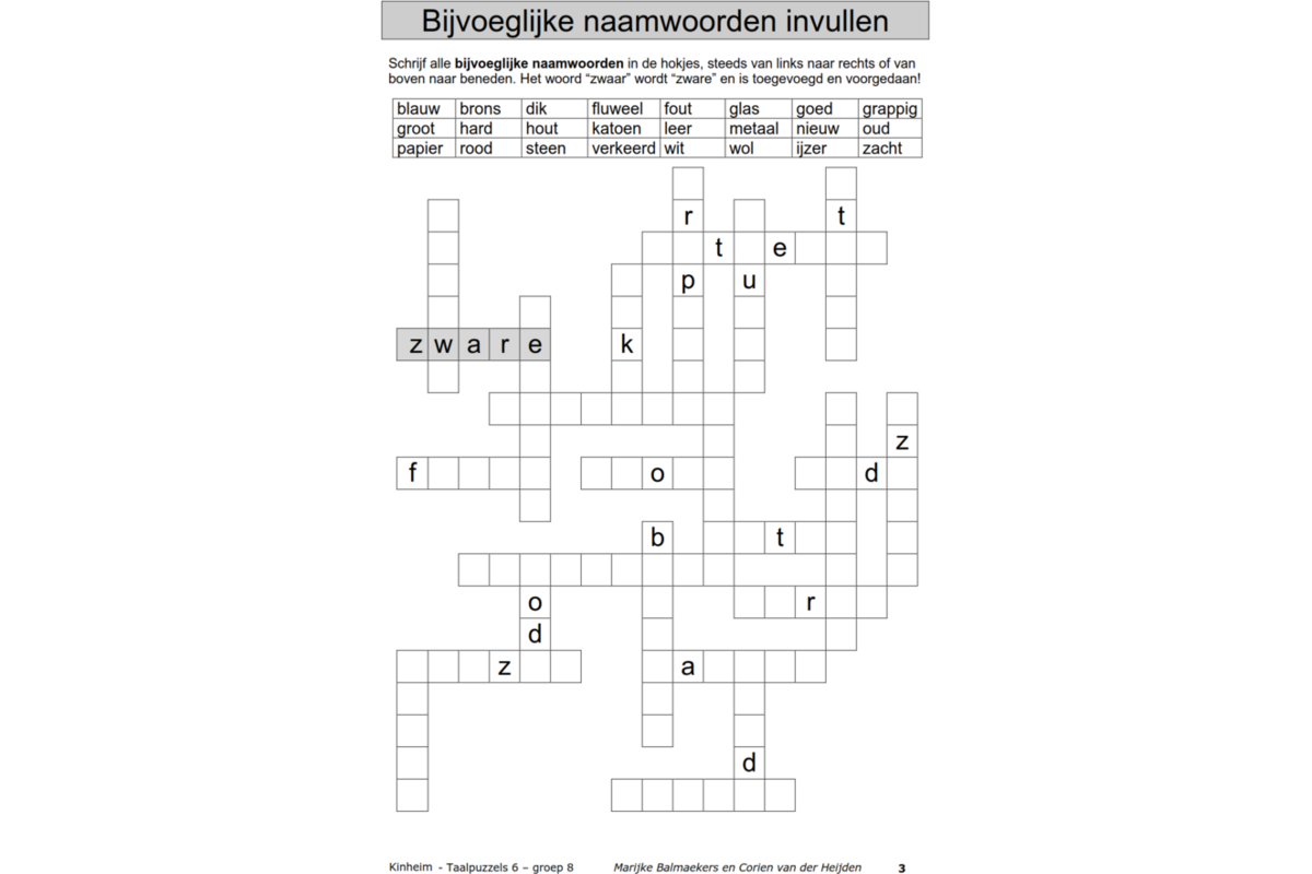 Taalpuzzels 6 groep 8 (5 stuks)