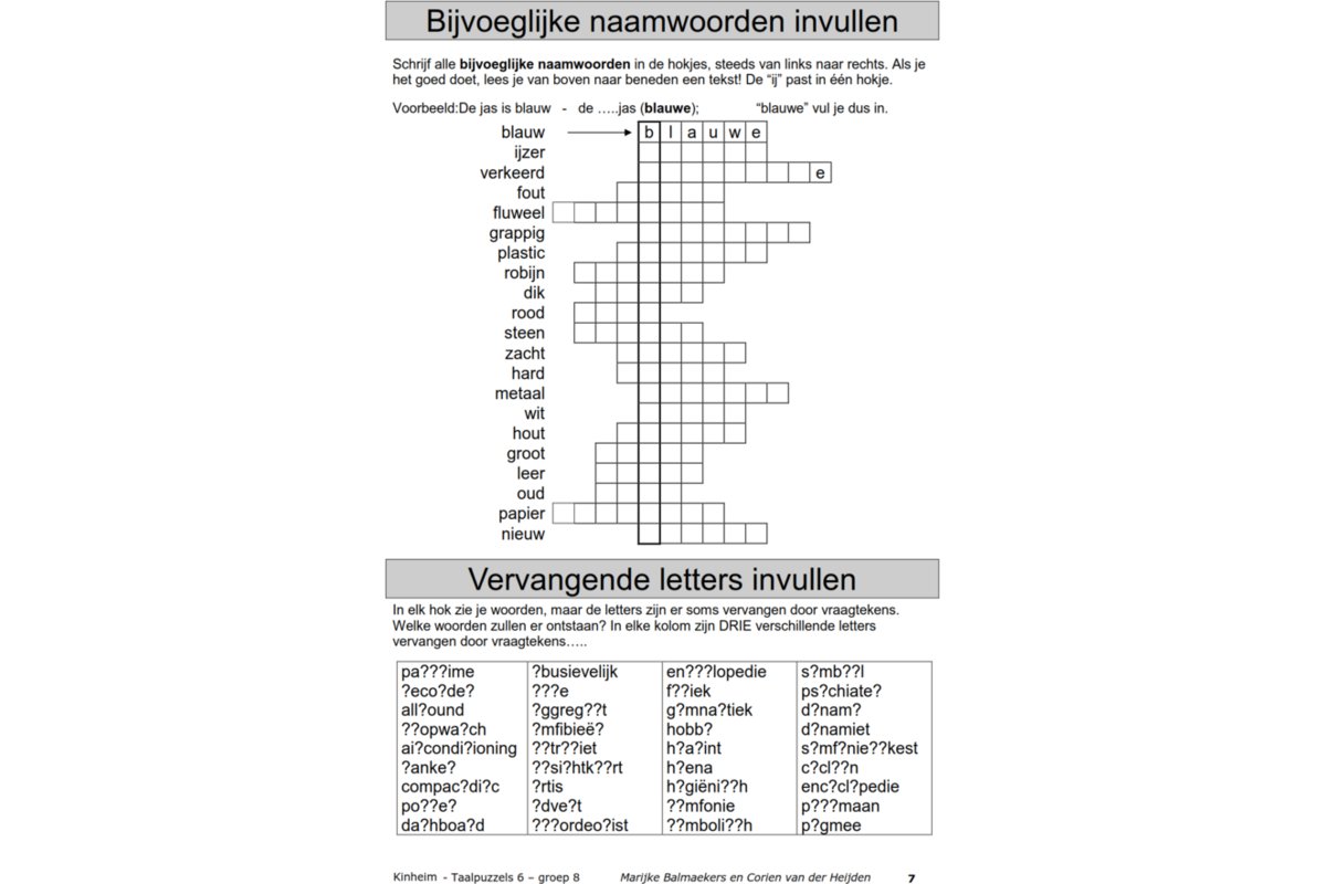 Taalpuzzels 6 groep 8 (5 stuks)