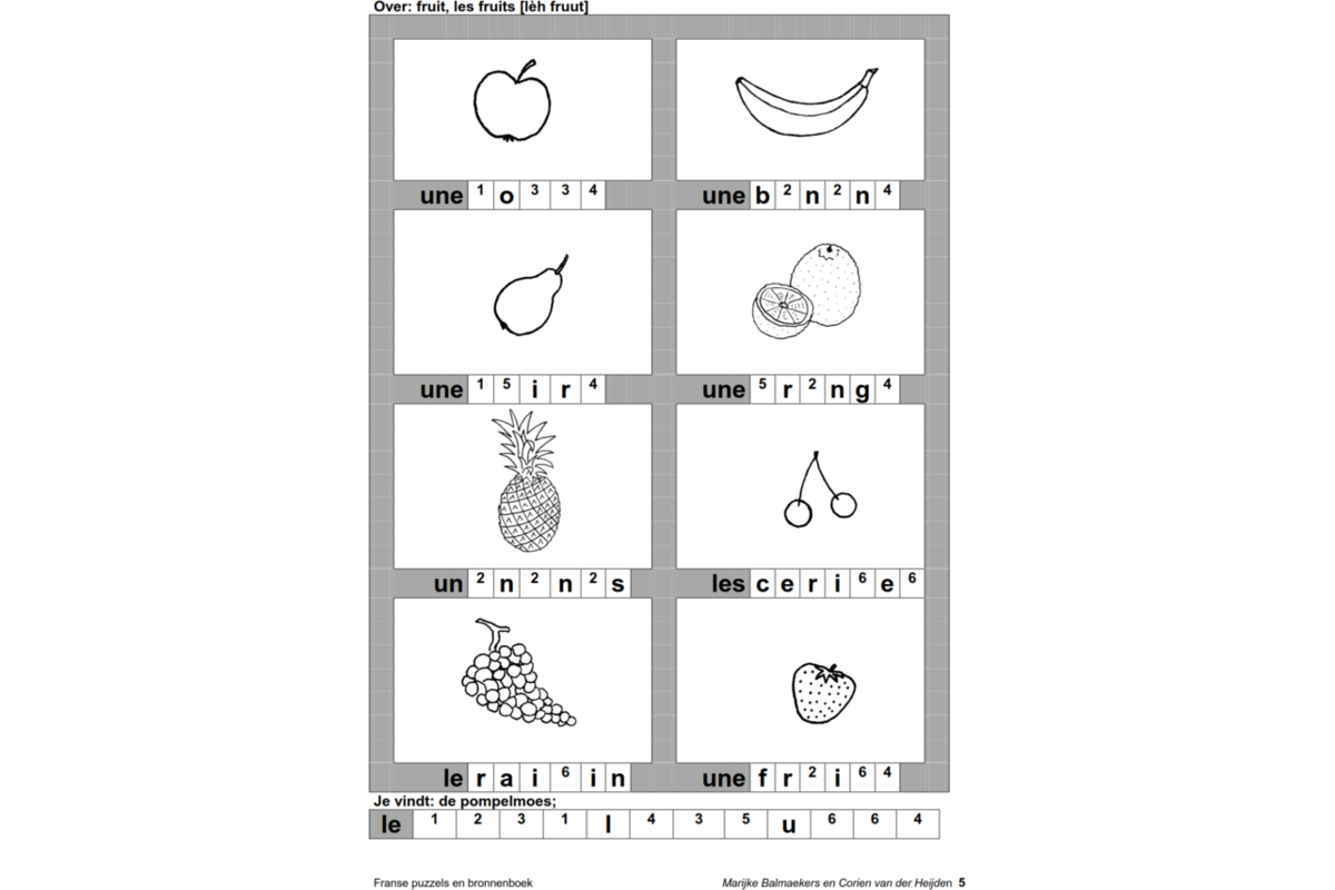 Franse puzzels bronnenboek (5 stuks)