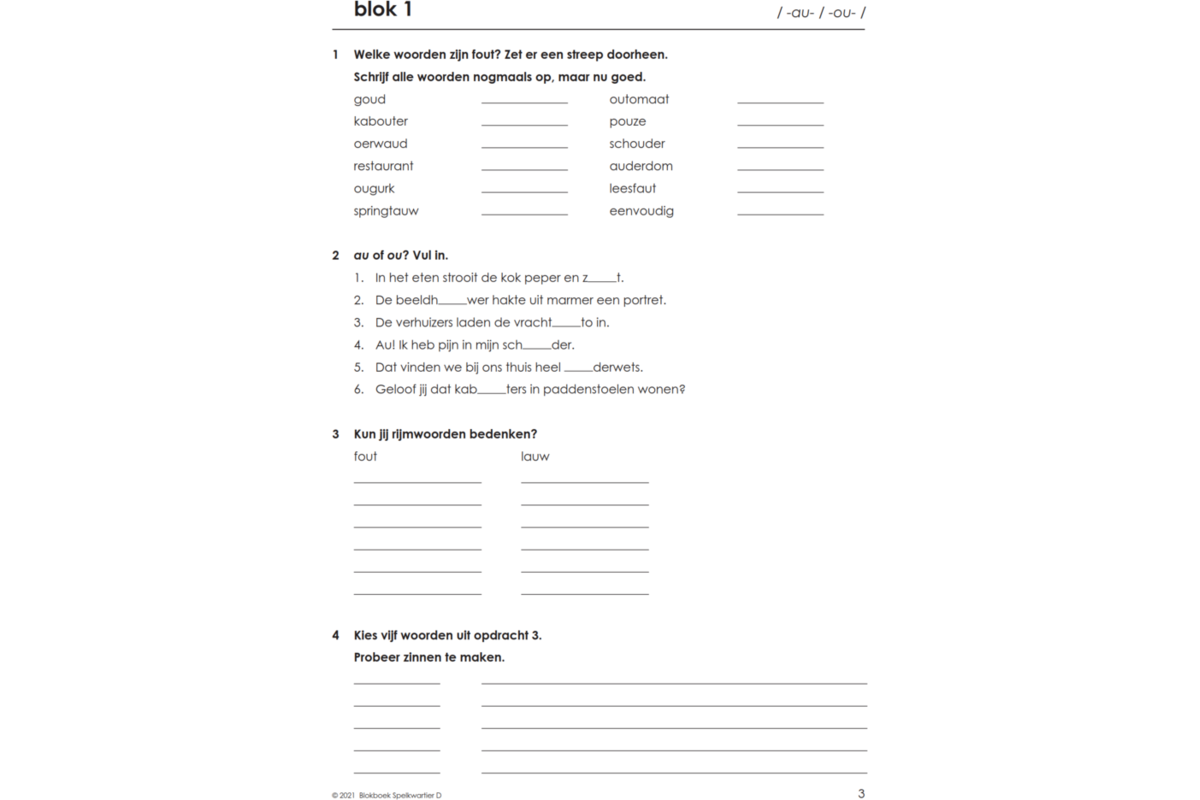 Blokboek spelkwartier D groep 6 - 7 (5 stuks)