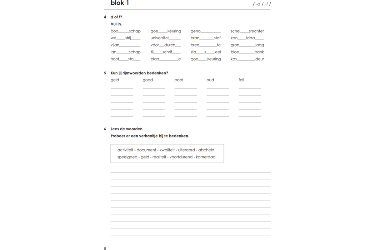 Blokboek spelkwartier D groep 6 - 7 (5 stuks)