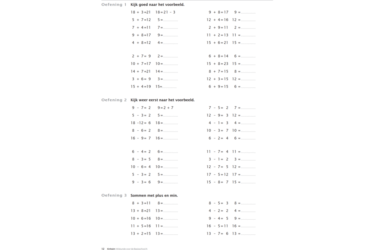 Blokboek Wiskunde voor de Basisschool A (5 stuks)
