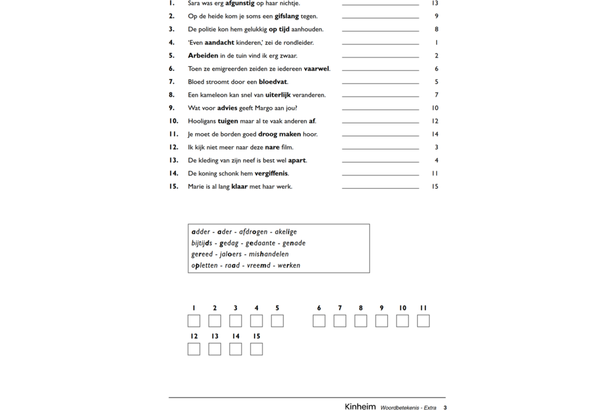 Woordbetekenis Extra (5 stuks)