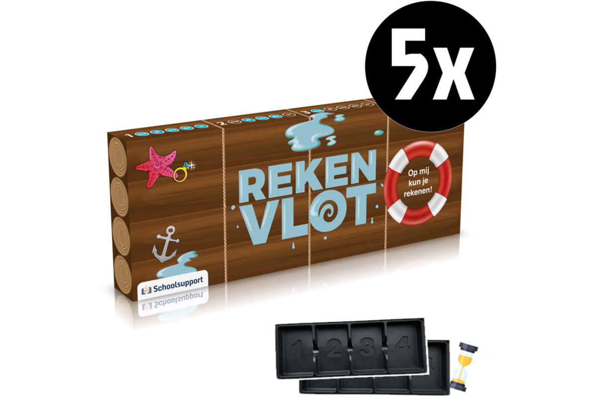Rekenvlot 1 aanvulset 4 - Rekenvlot Leitnerbox 5 stuks