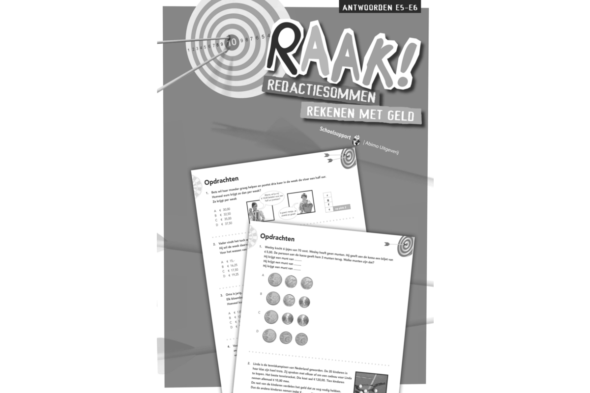 Raak! redactiesommen groep 5-6 antwoordenboek rekenen met geld