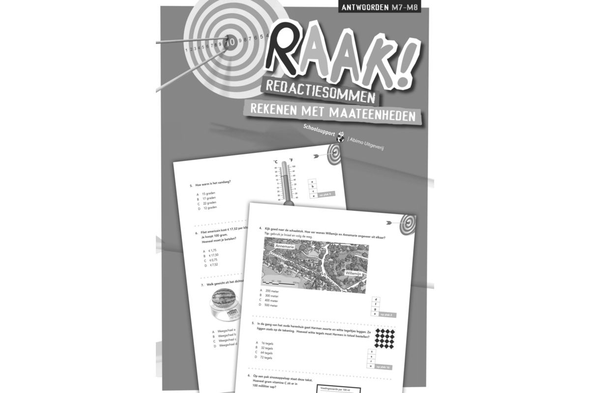 Raak! redactiesommen groep 7-8 antwoordenboek rekenen maateenheden