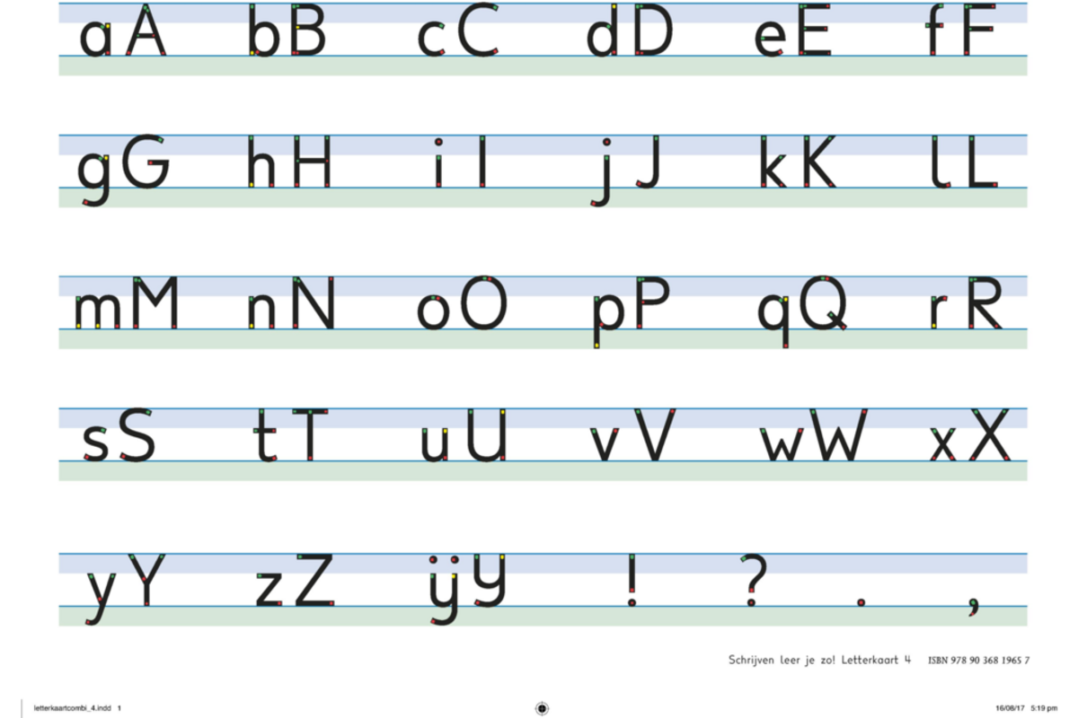 Schrijven leer je zo groep 4 letterkaart (5 stuks)