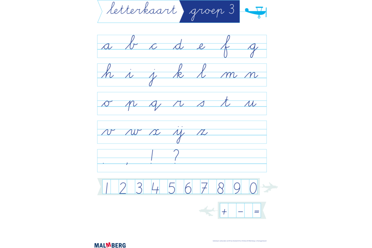 Handschrift 3 klassikale letterkaart groep 3 en 4