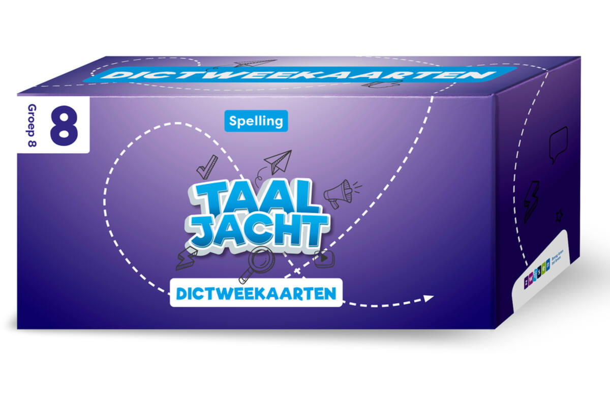 Taaljacht Spelling & grammatica groep 8 dictweekaarten