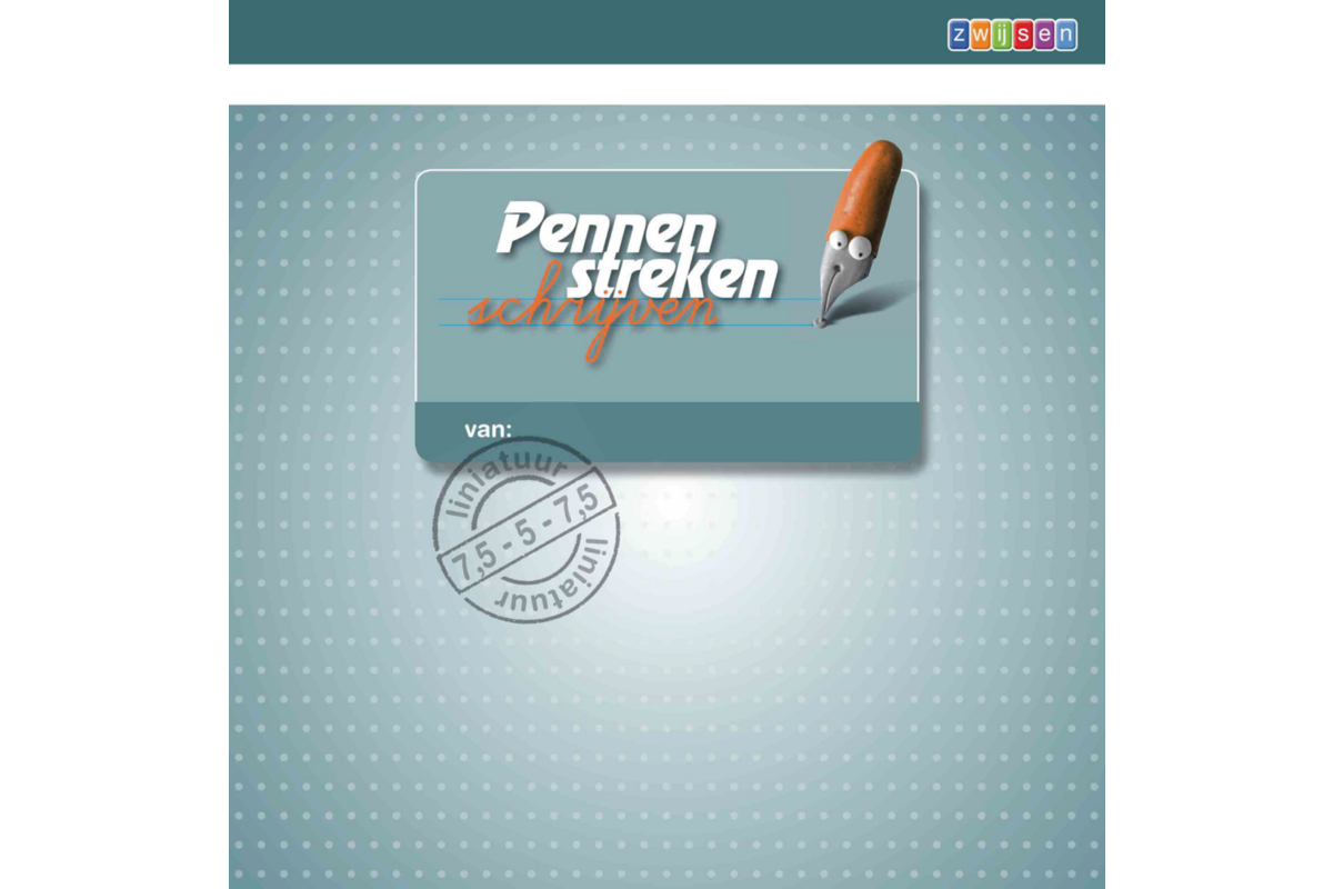 Pennenstreken 2 groep 3 - lijntjesschrift 7,5--5-7,5 mm verbonden schrift (5 stuks)