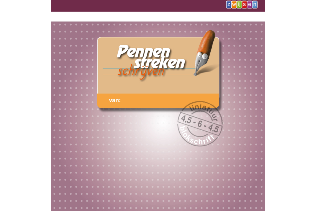 Pennenstreken 2 groep 3 - lijntjesschrift 4,5 - 6 - 4,5 blokschrift (5 stuks)