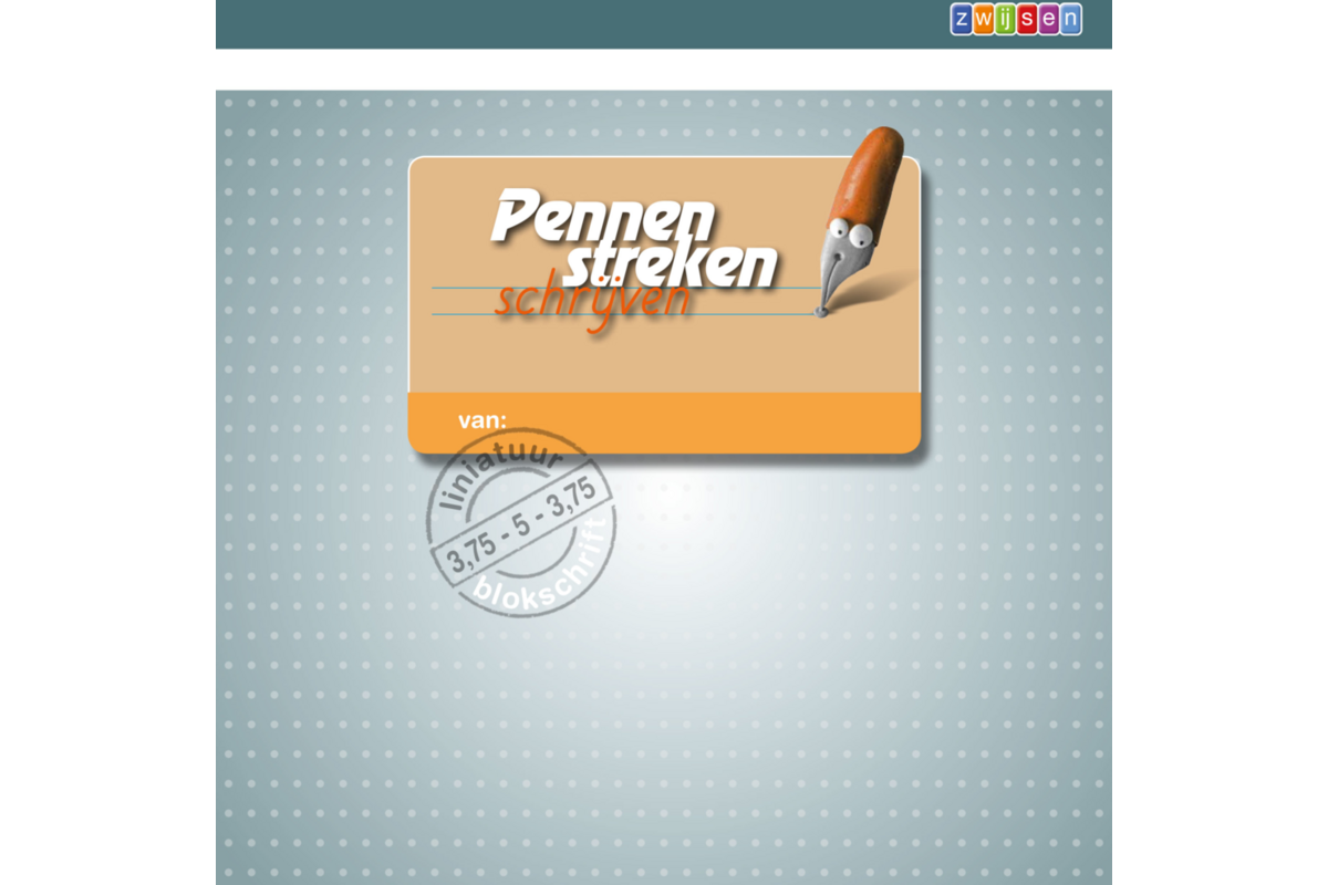 Pennenstreken 2 groep 3 - lijntjesschrift 3,75 - 5 - 3,75 blokschrift (5 stuks)