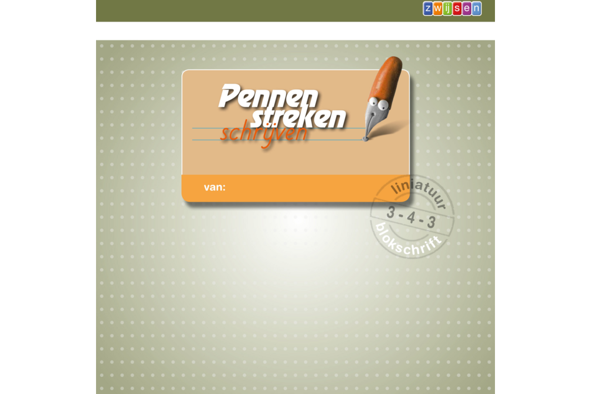 Pennenstreken 2 groep 3/4 - lijntjesschrift 3 - 4 - 3 blokschrift (5 stuks)