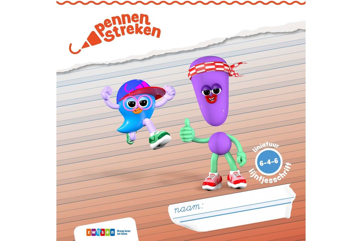 Pennenstreken 3 groep 4-5 lijntjesschrift verbonden schrift (6-4-6) (5 stuks)
